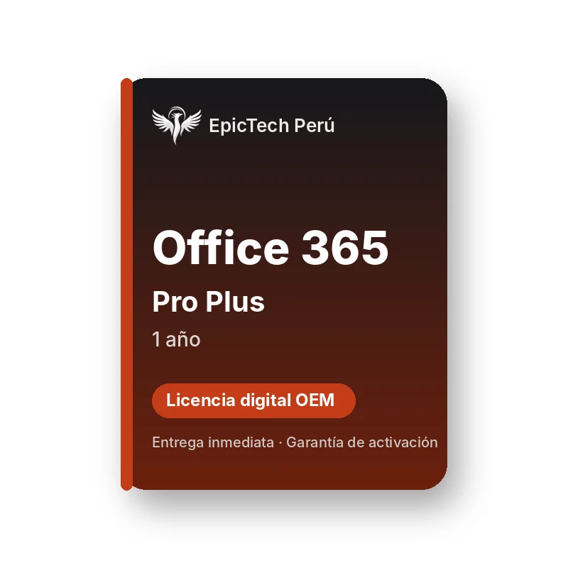 Office 365 Pro Plus · 1 año · licencia digital OEM