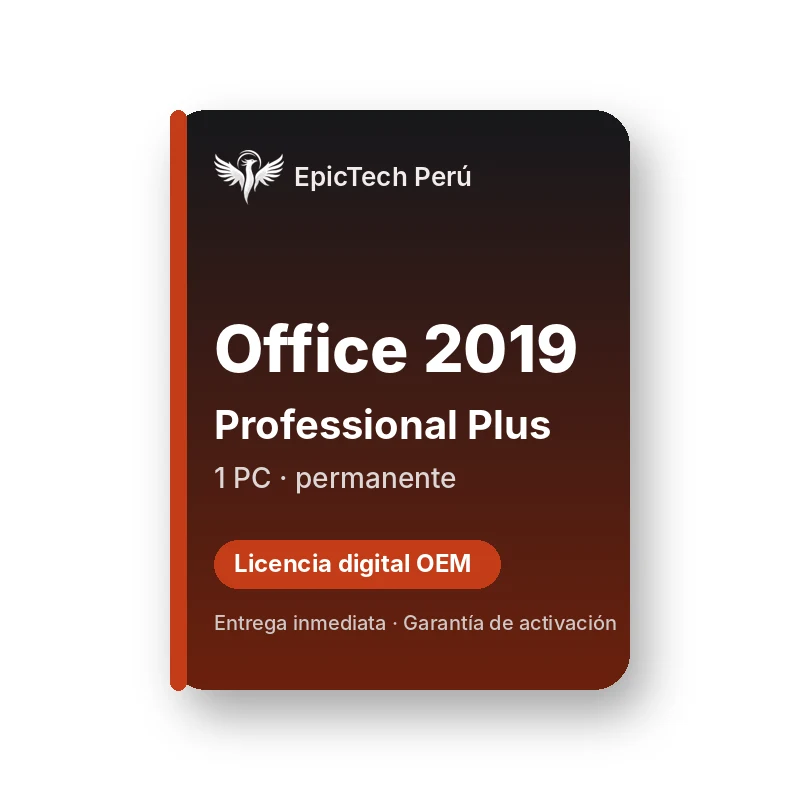 Office 2019 Professional Plus · 1 PC · licencia digital OEM